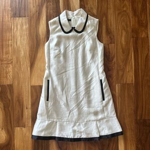 Ivy + Blu - Off White Peter Pan Collared Shift Dress Size 10